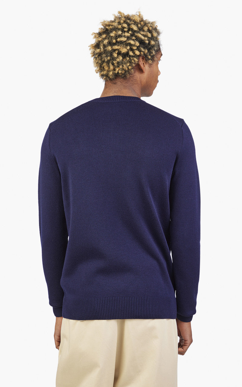 AMI Paris Ami De Coeur Crewneck Sweater Merino Wool Nautic Blue