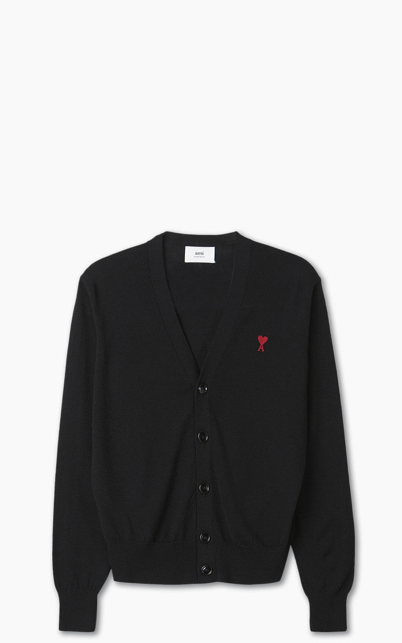 AMI Paris Ami De Coeur Cardigan Black