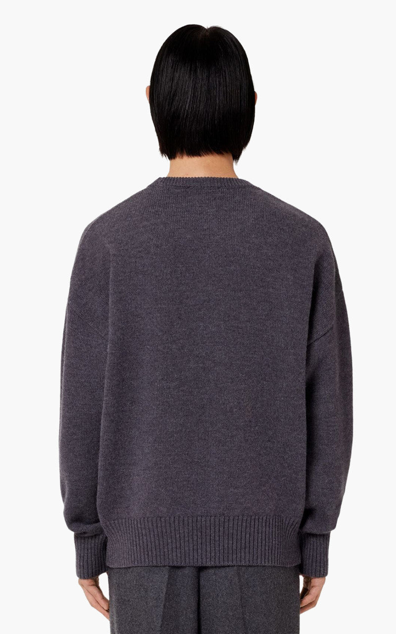 AMI Paris ADC Crewneck Sweater Knit Wool Grey/Red