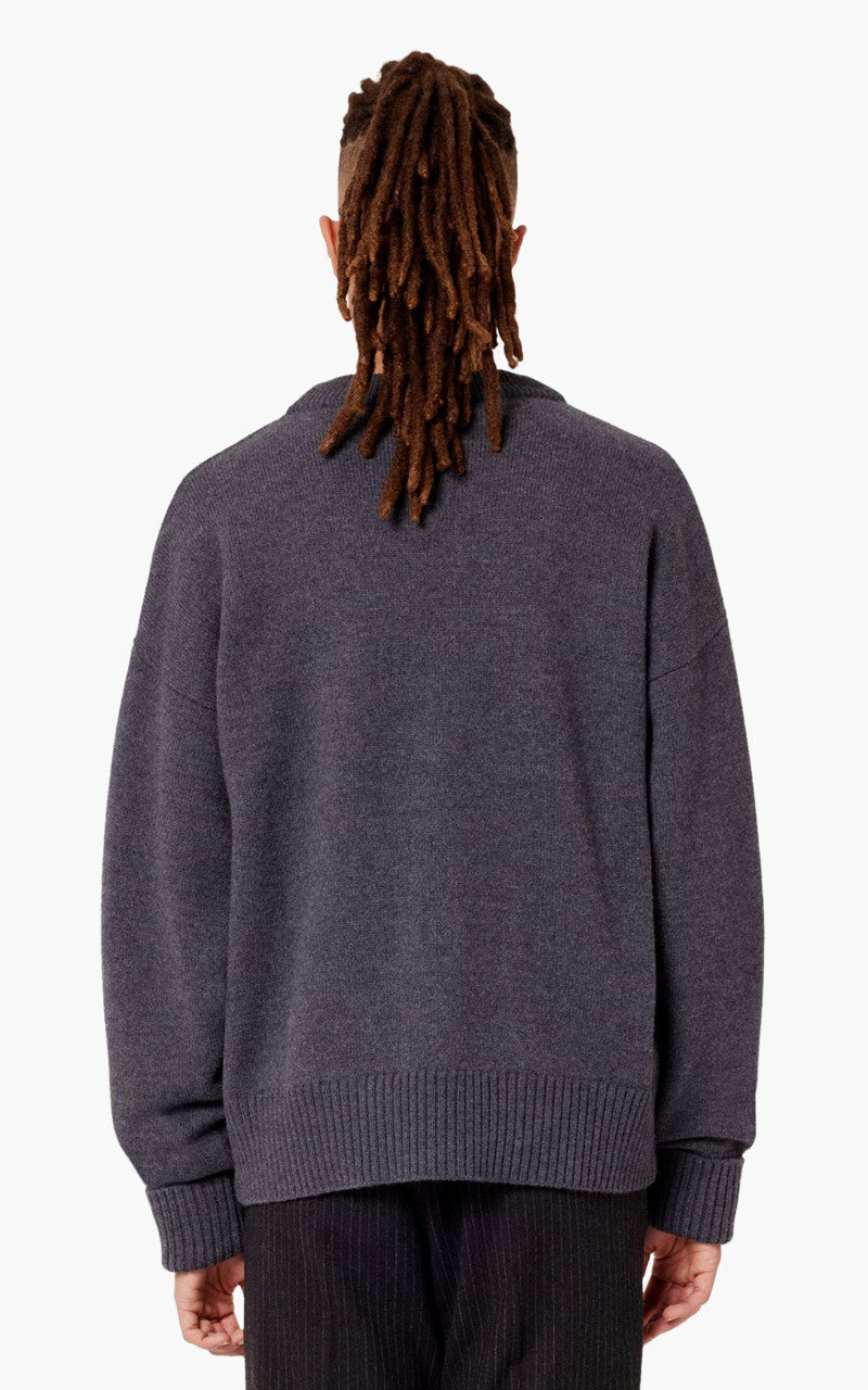 AMI Paris Ami De Coeur Cardigan Grey/Red