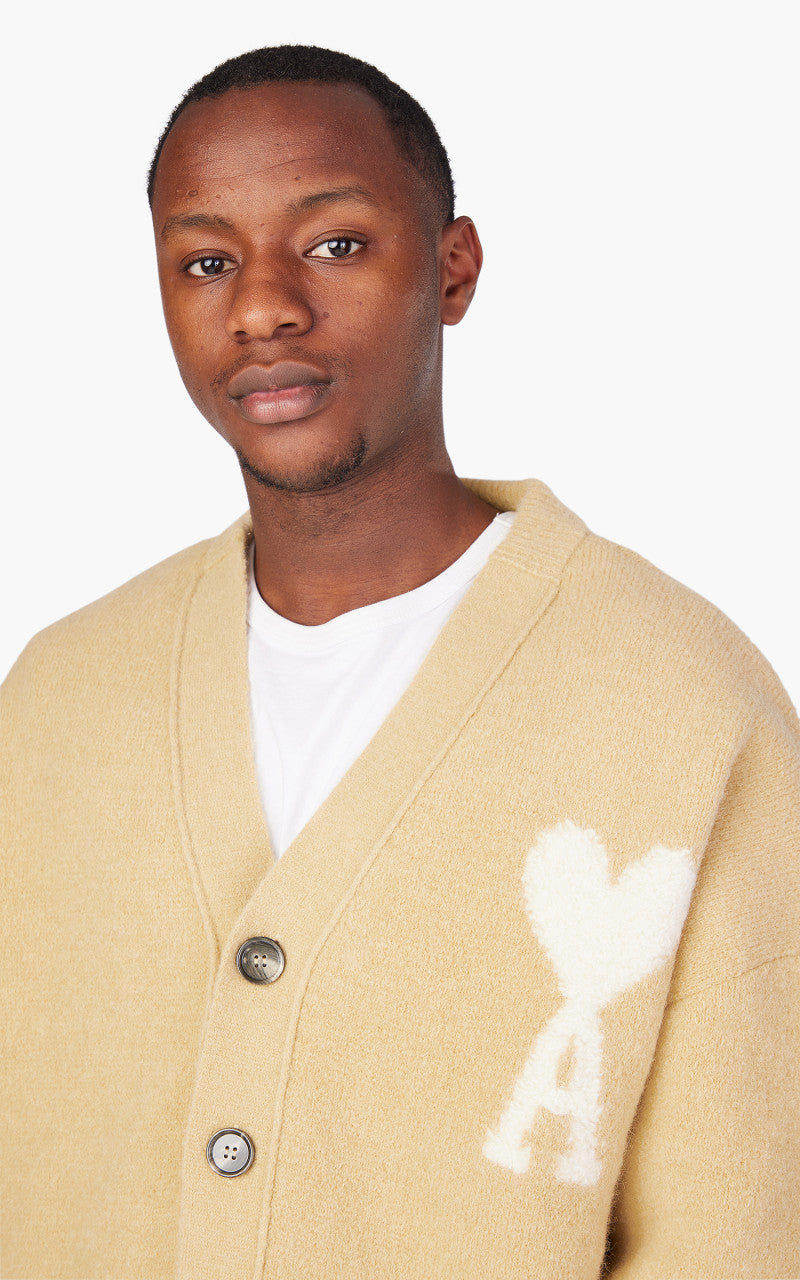 AMI Paris Off White ADC Cardigan Vanilla