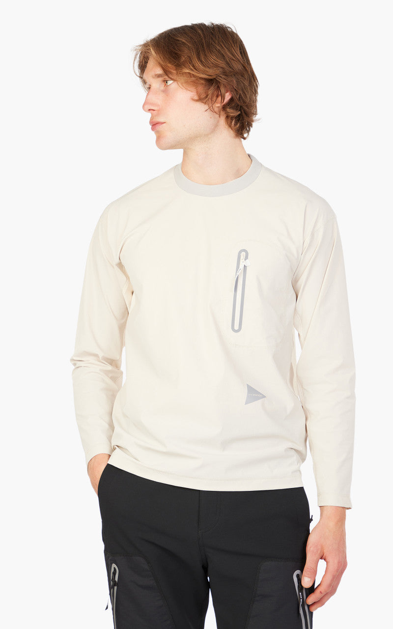 and wander Cool Touch Pocket LS Tee Light Beige