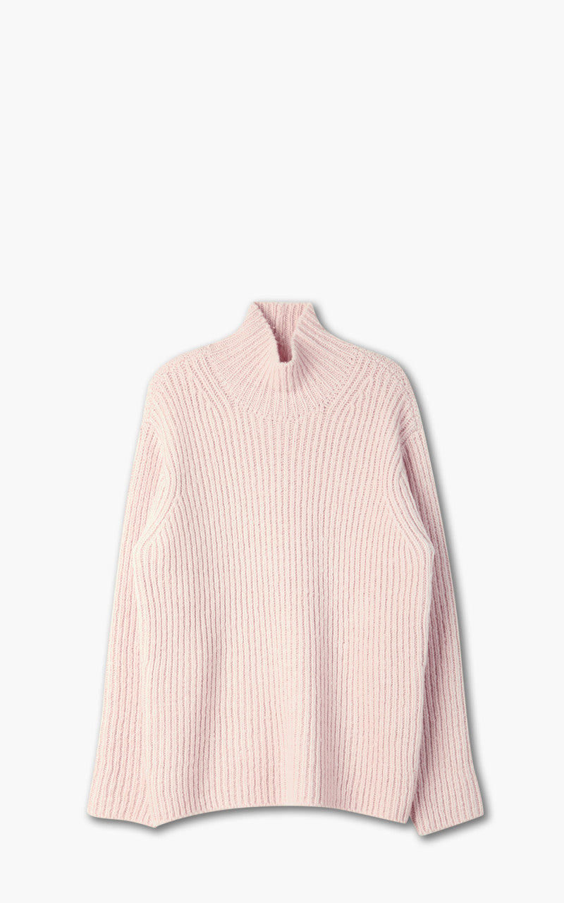 Auralee Wool Baby Camel Brushed Yarn Knit Turtle Light Pink