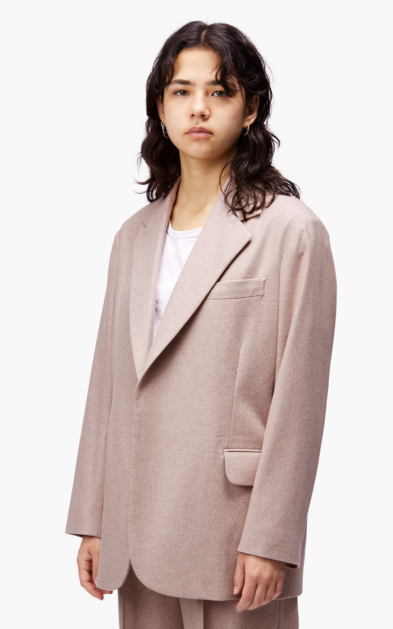 Auralee W Wool Fulling Flannel Jacket Top Light Pink