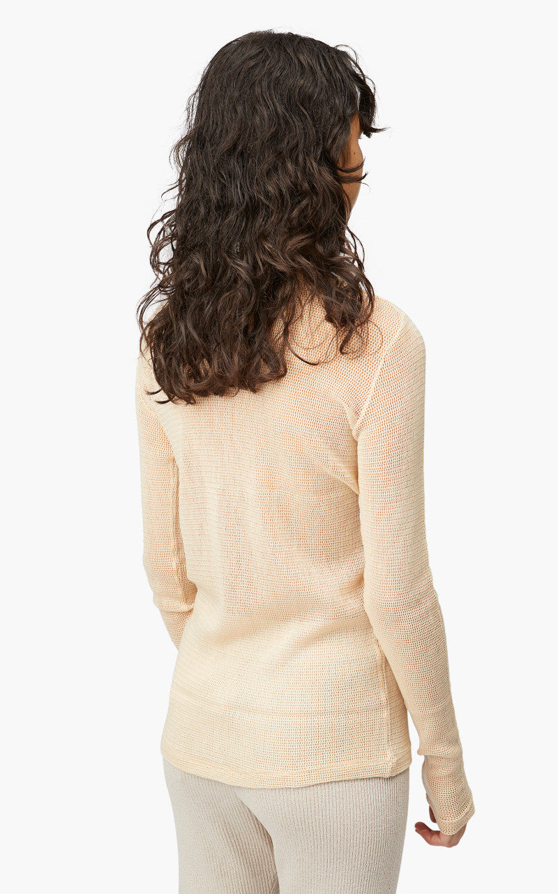 Auralee W Wool Rashel Mesh L/S Tee Light Beige
