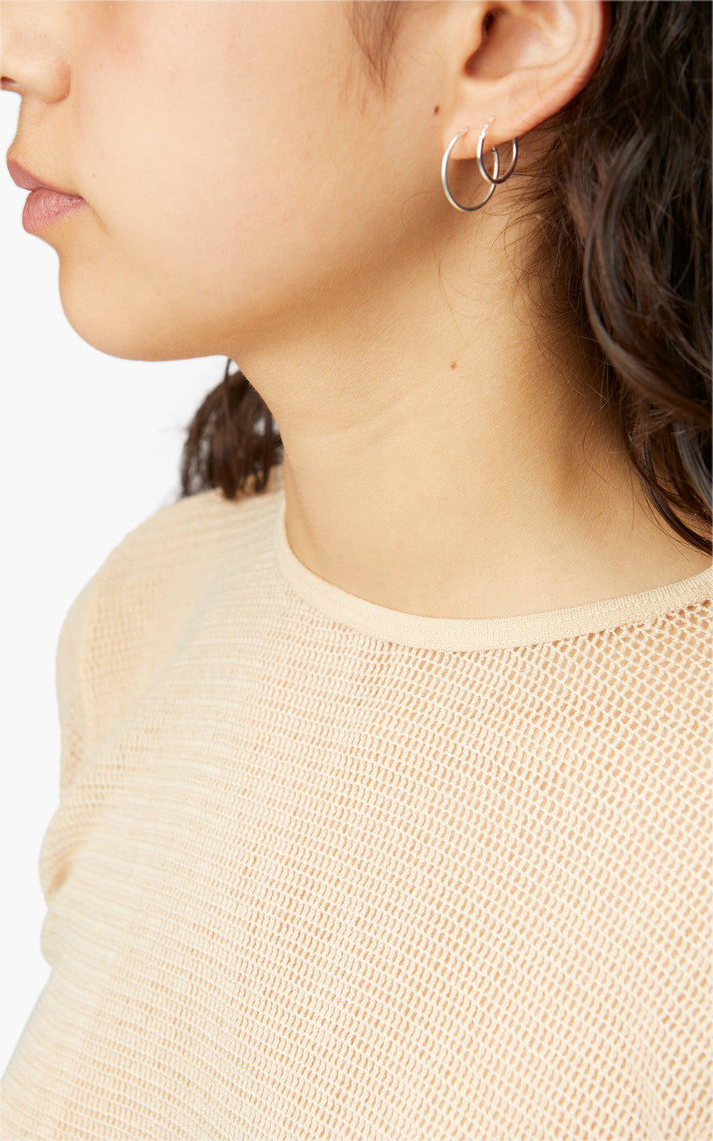 Auralee W Wool Rashel Mesh L/S Tee Light Beige