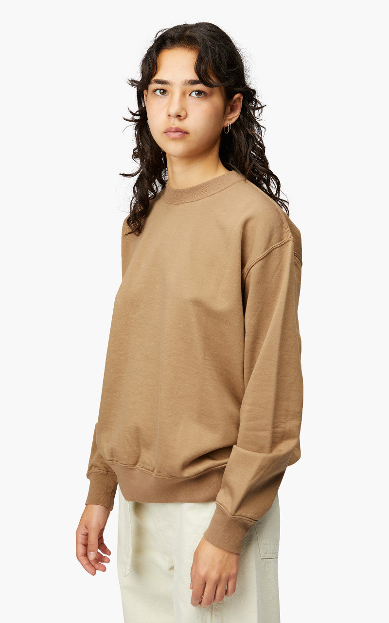 Auralee W Elastic High Gauge Sweat P/O Light Brown