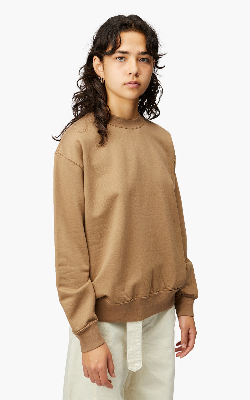 Auralee W Elastic High Gauge Sweat P/O Light Brown