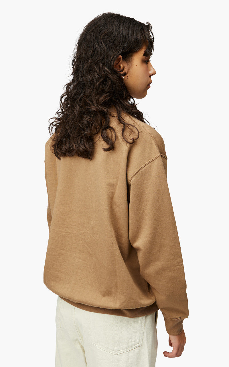 Auralee W Elastic High Gauge Sweat P/O Light Brown