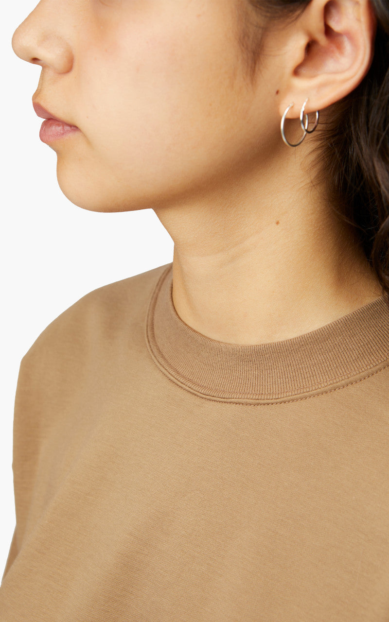 Auralee W Elastic High Gauge Sweat P/O Light Brown