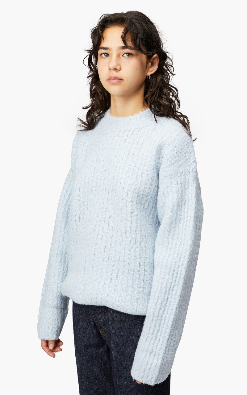 Auralee W Milled Wool Moal Knit Big P/O Light Blue