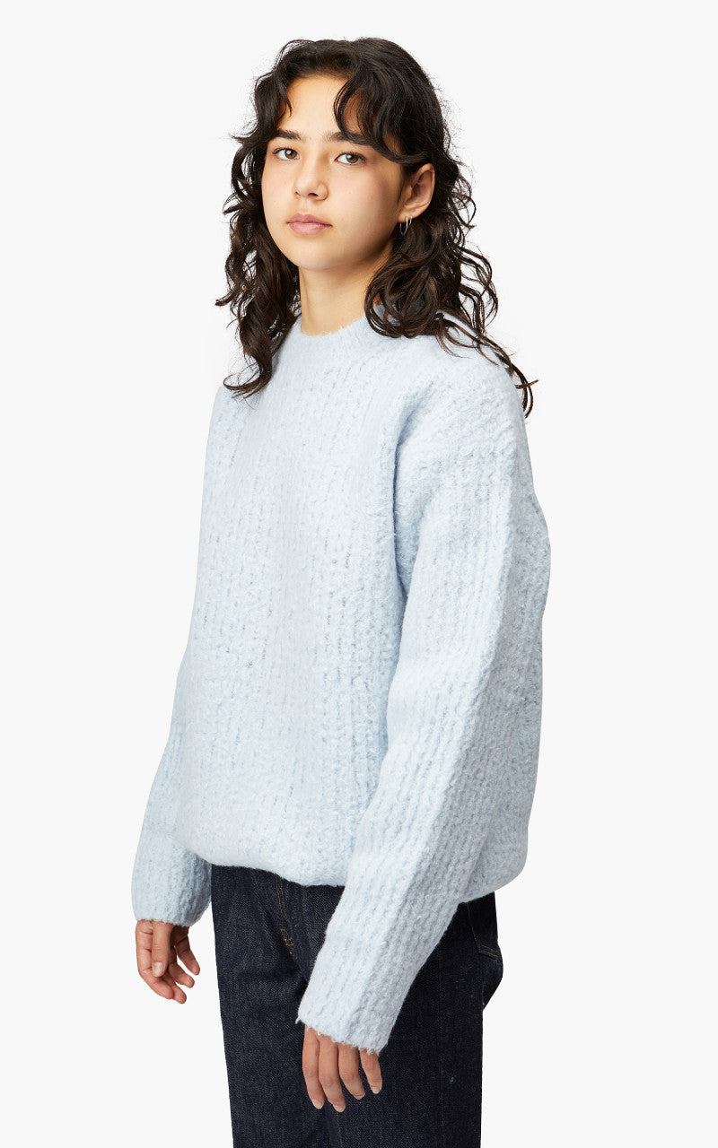Auralee W Milled Wool Moal Knit Big P/O Light Blue