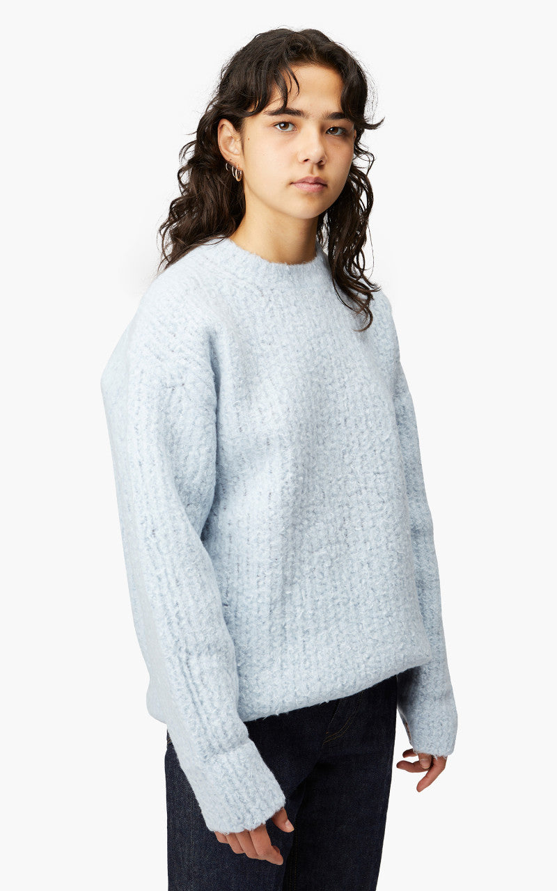 Auralee W Milled Wool Moal Knit Big P/O Light Blue
