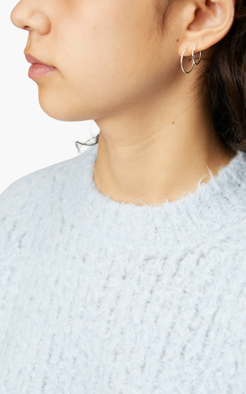 Auralee W Milled Wool Moal Knit Big P/O Light Blue