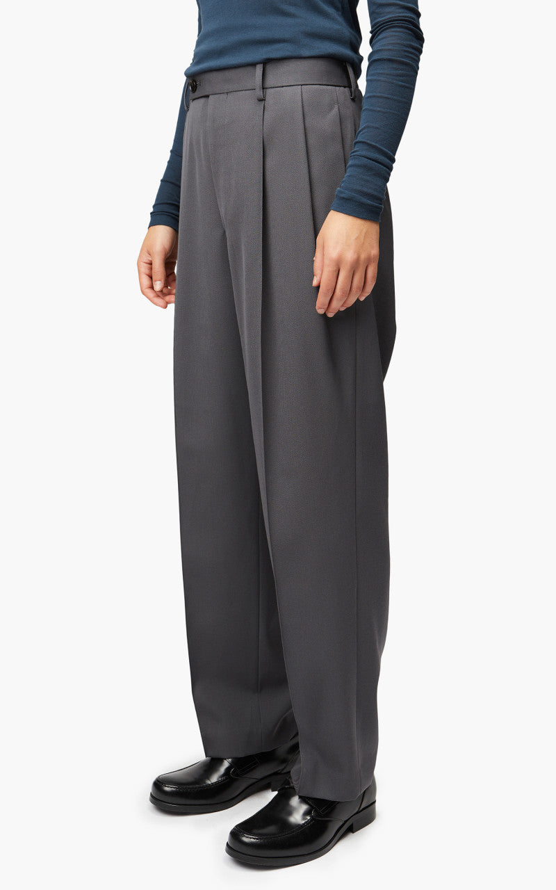Auralee W Light Wool Max Gabardine Slacks Charcoal Grey