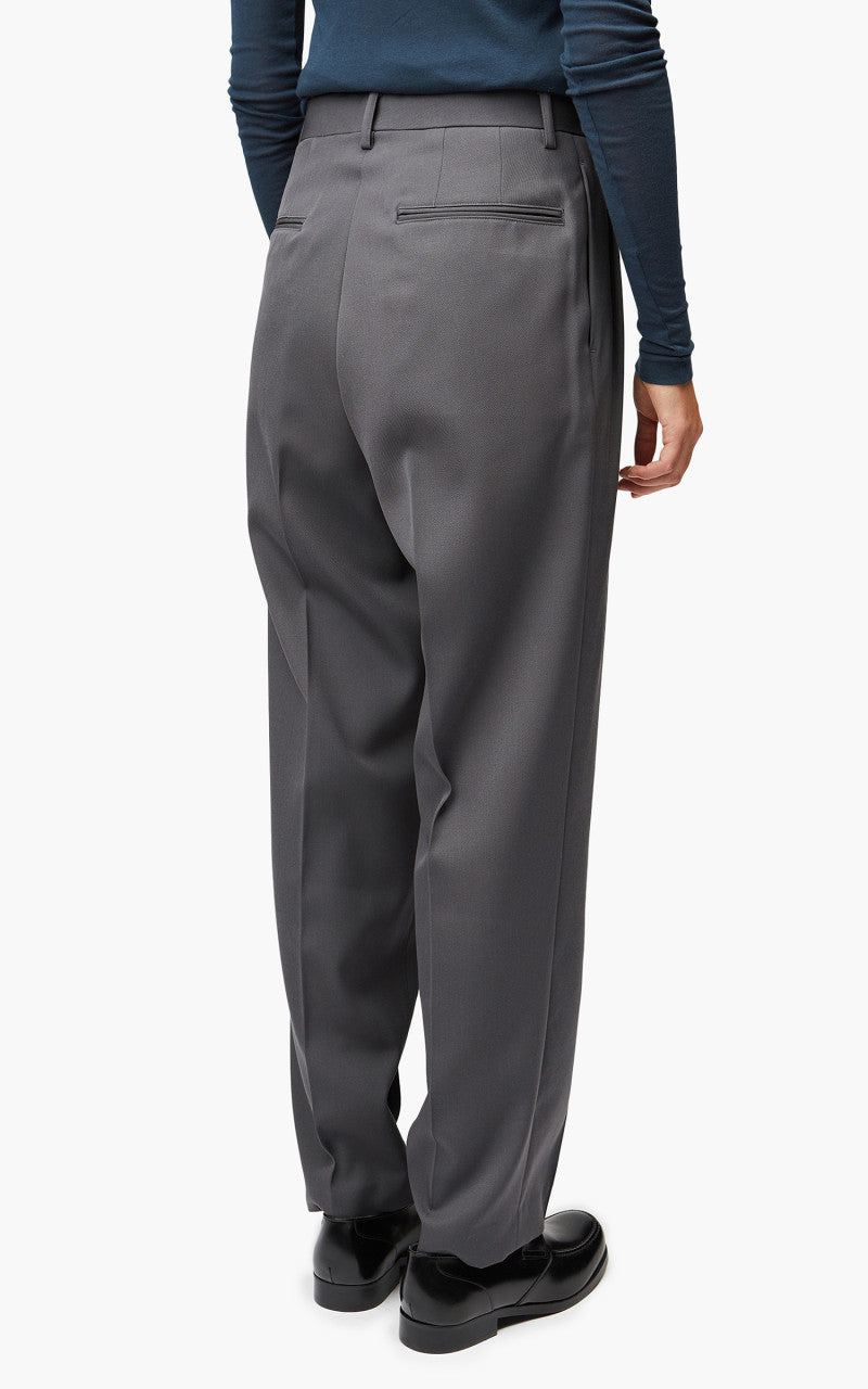 Auralee W Light Wool Max Gabardine Slacks Charcoal Grey