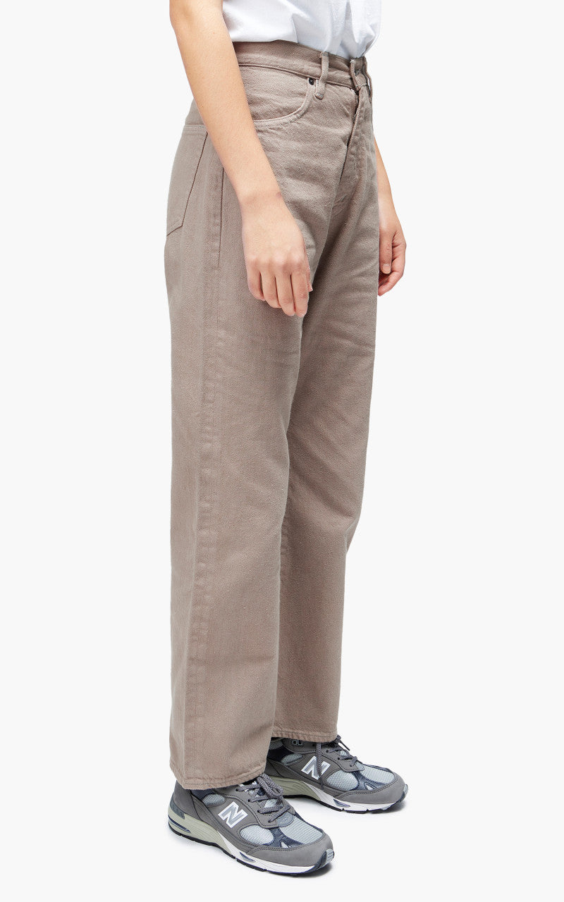 Auralee W Botanical Dyed Selvedge Denim Pants Natural Brown