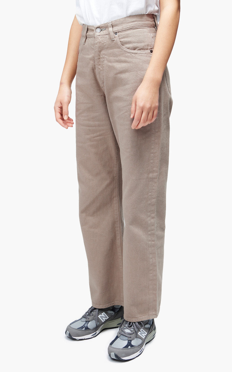 Auralee W Botanical Dyed Selvedge Denim Pants Natural Brown