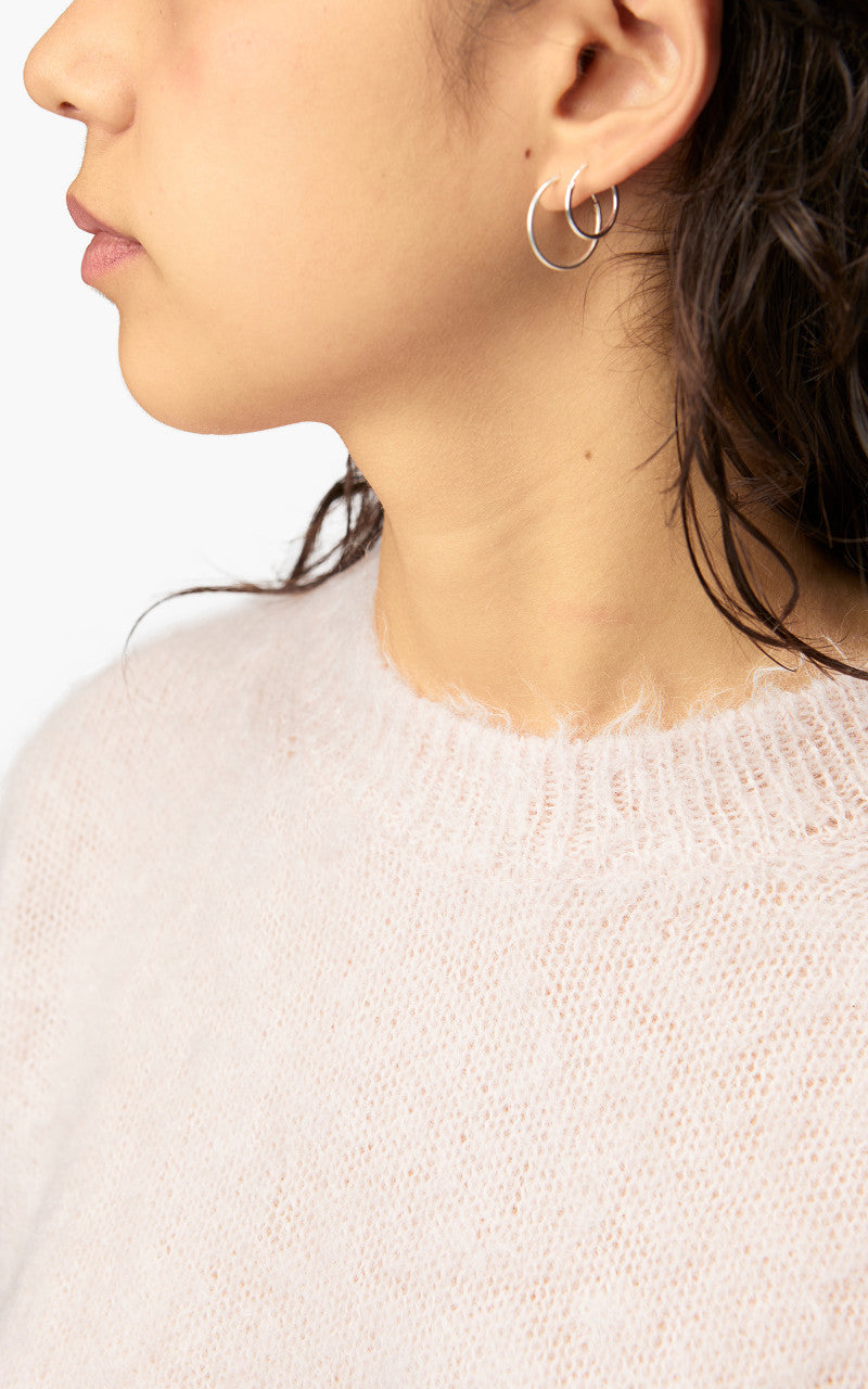 Auralee W Brushed Super Kid Mohair Knit P/O Light Pink