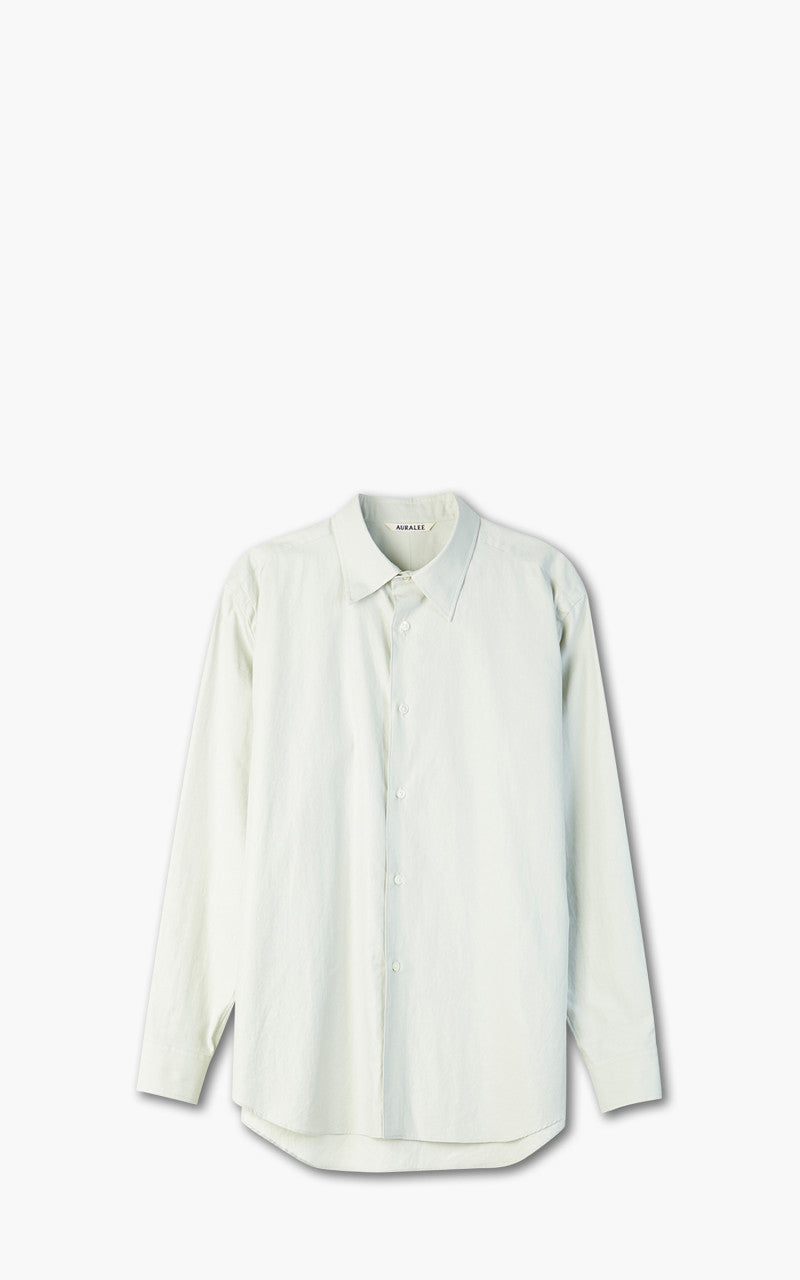 Auralee Washed Finx Twill Shirt Dusty Pale Blue