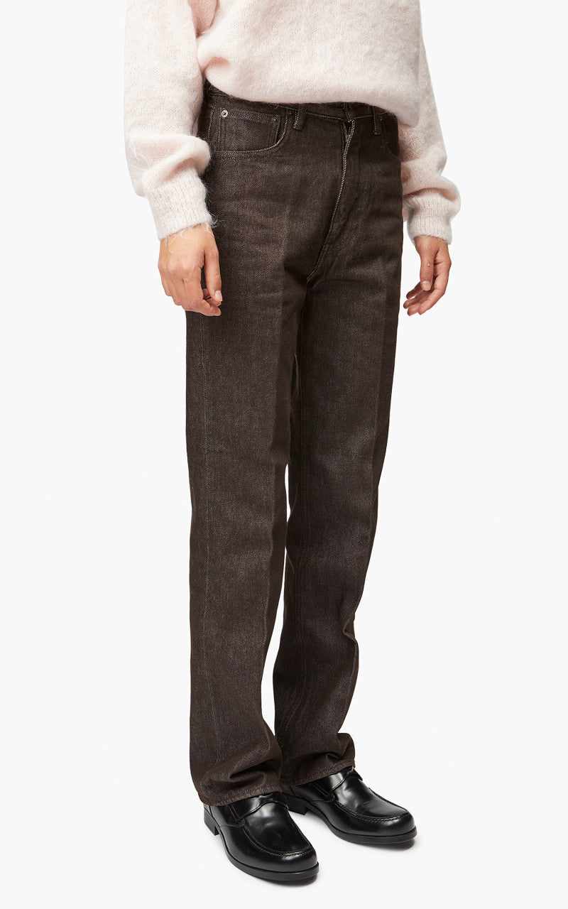 Auralee W Hard Twist Denim 5P Pants Brown