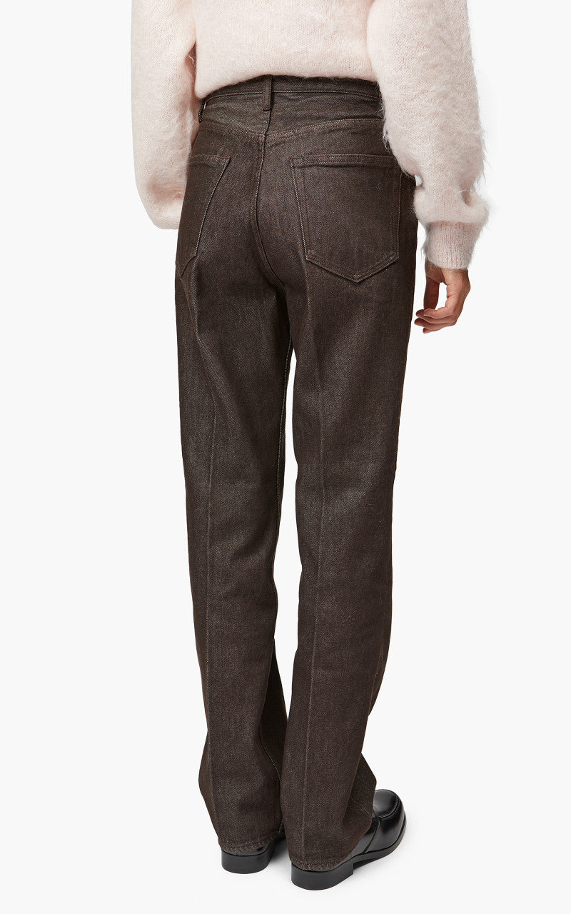 Auralee W Hard Twist Denim 5P Pants Brown