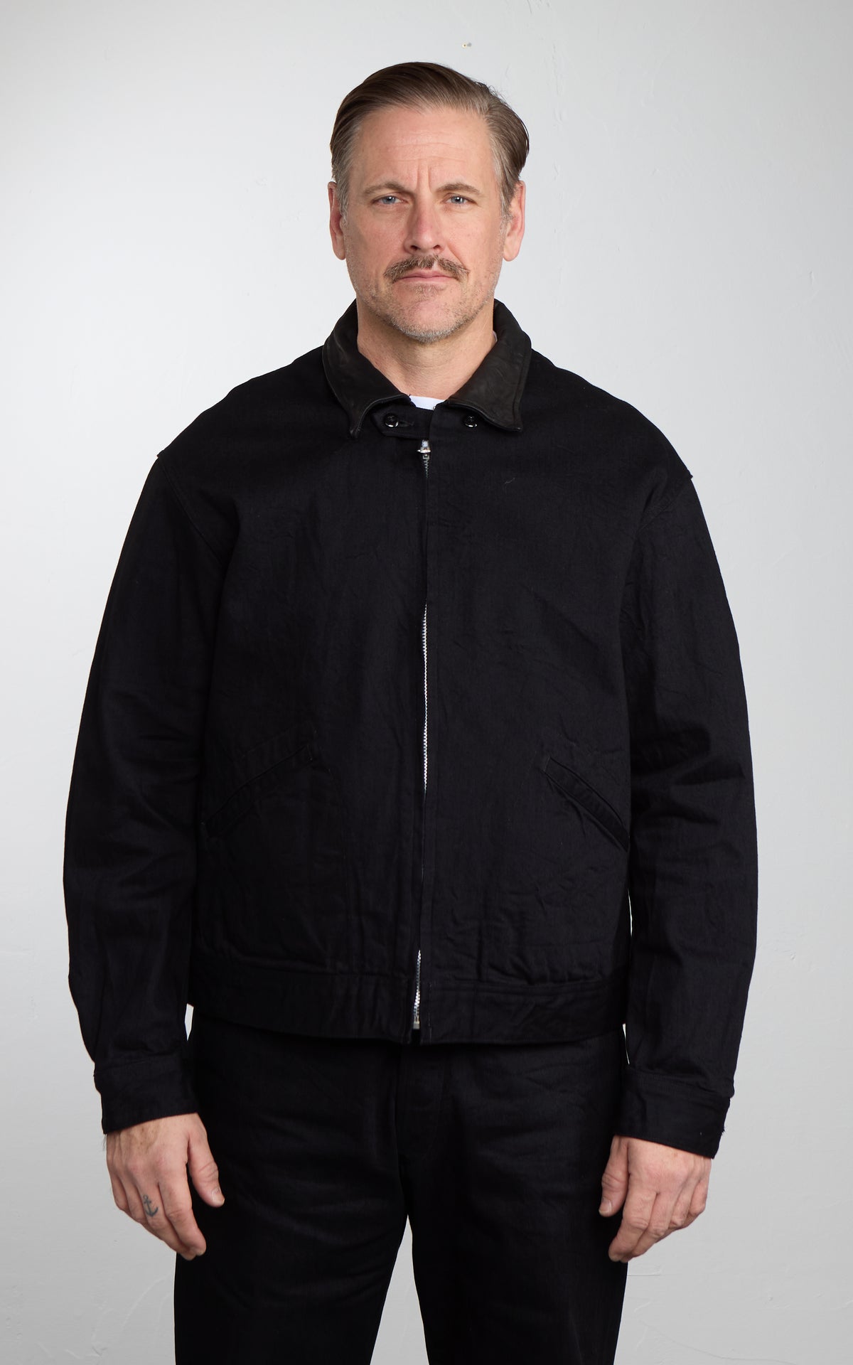 A Vontade VTD-0565-JK Denim Zip Work Jacket Black