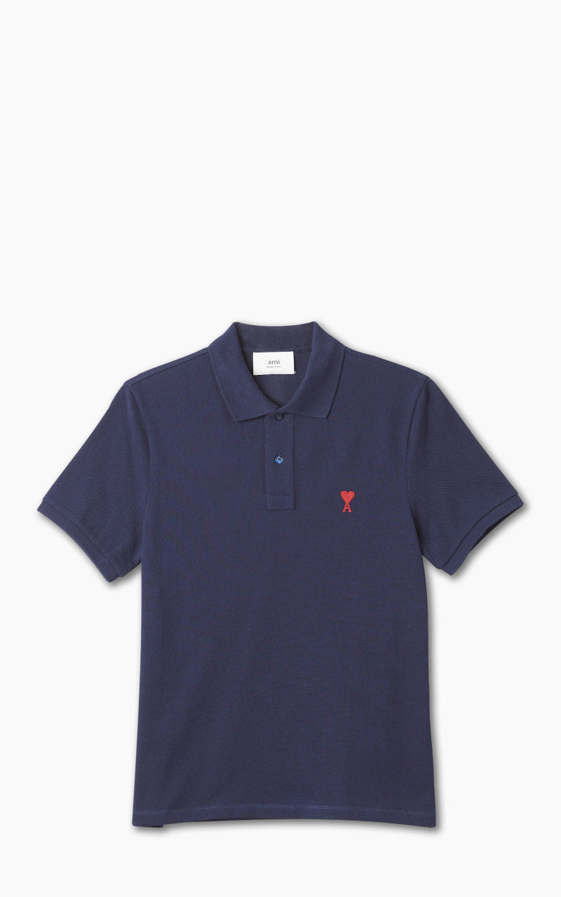 AMI Paris Ami De Coeur Polo Shirt Nautic Blue