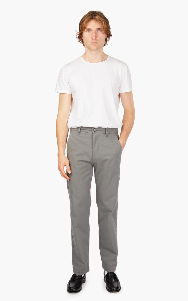 AMI Paris Straight Fit Chino Trouser Mineral Grey