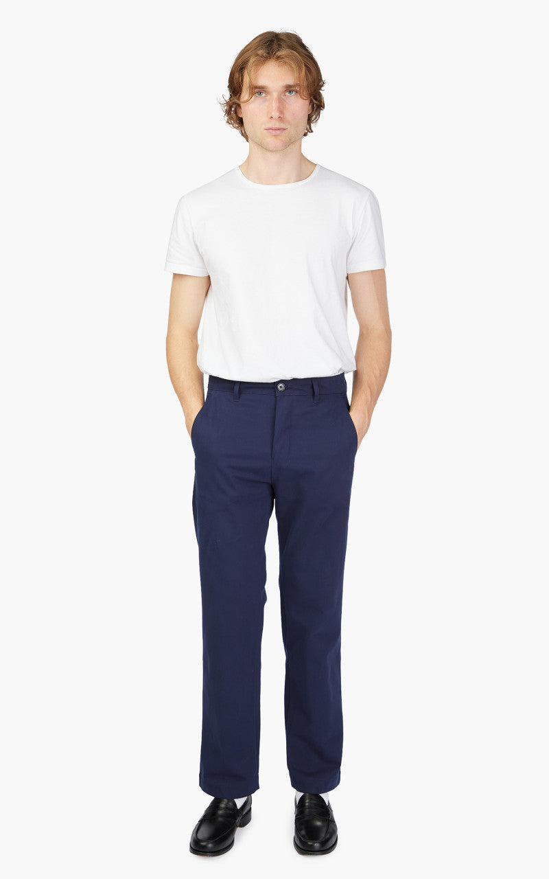 AMI Paris Straight Fit Chino Trouser Night Blue