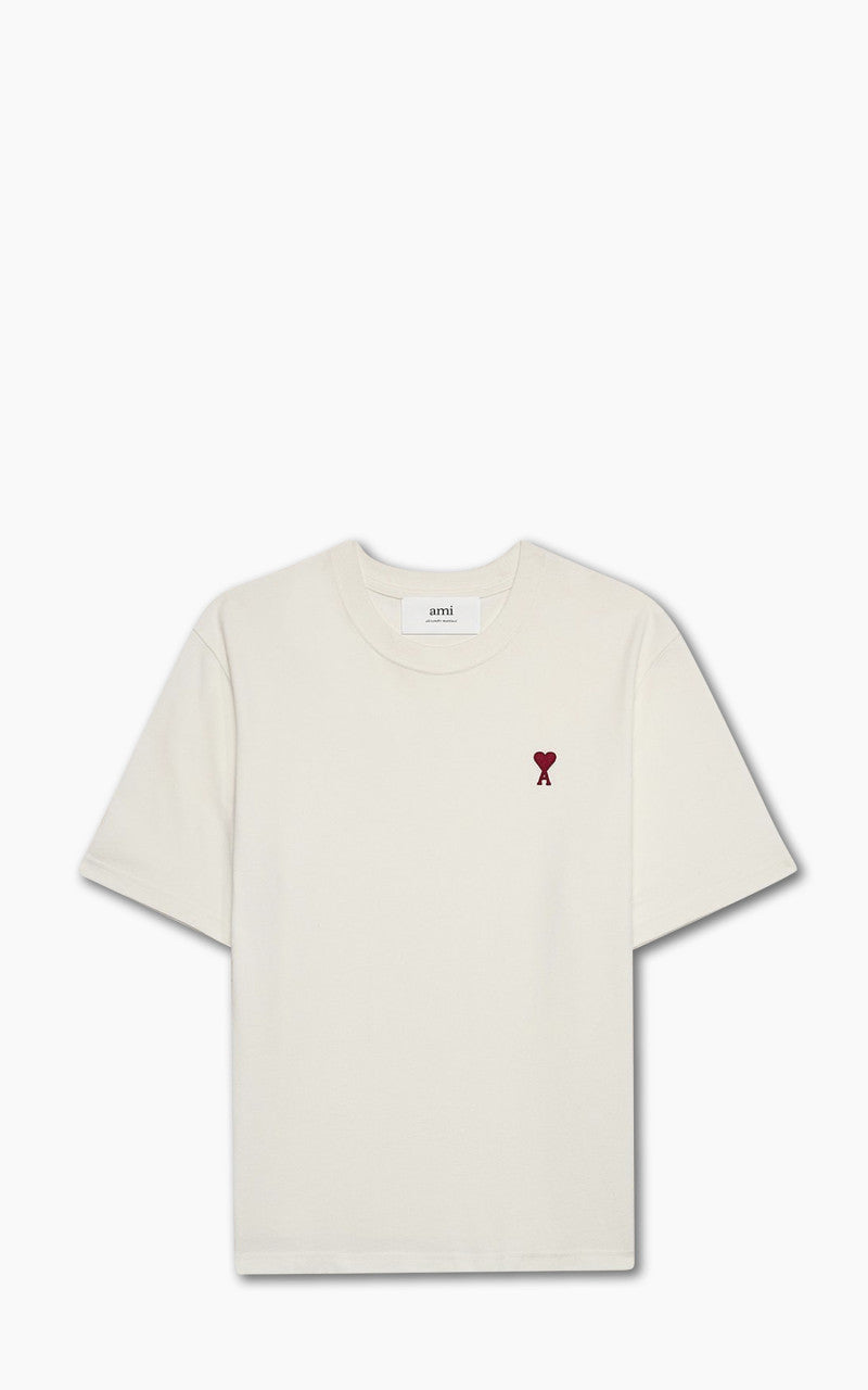 AMI Paris Red Ami De Coeur Boxy Fit T-Shirt White