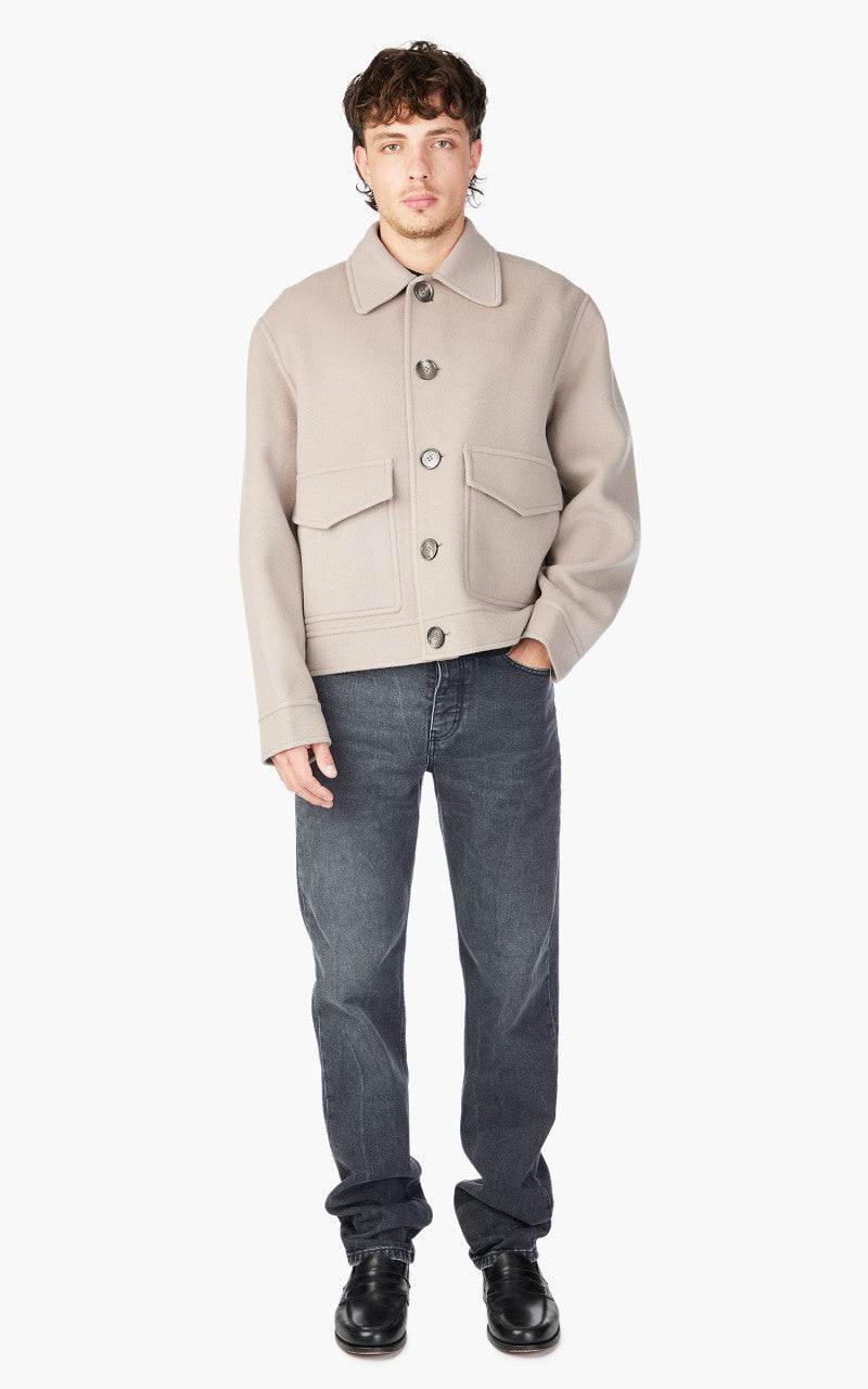 AMI Paris Boxy Fit Double Face Coat Clay