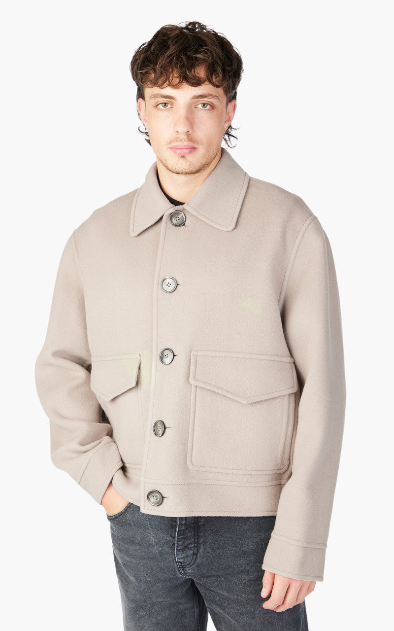AMI Paris Boxy Fit Double Face Coat Clay