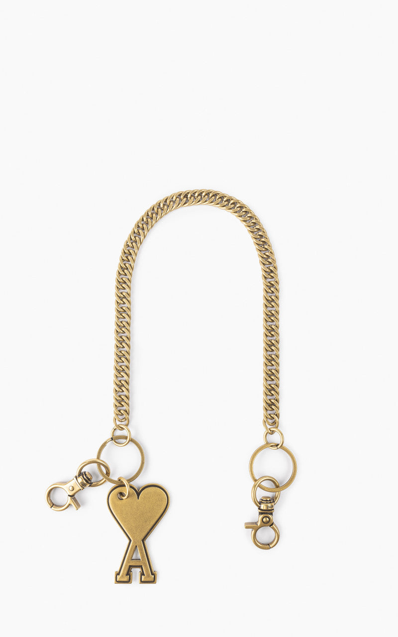 AMI Paris ADC Chain Keyring Brass