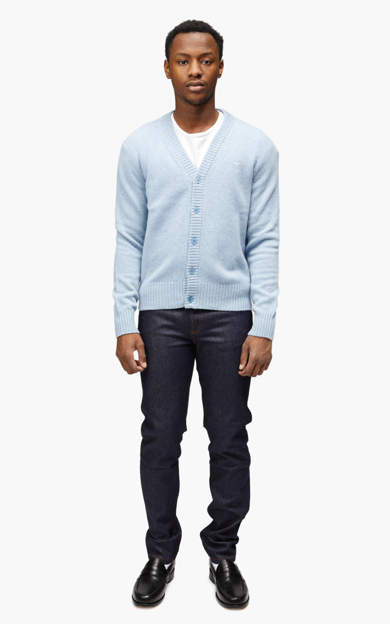 AMI Paris Tonal ADC Cardigan Pale Blue