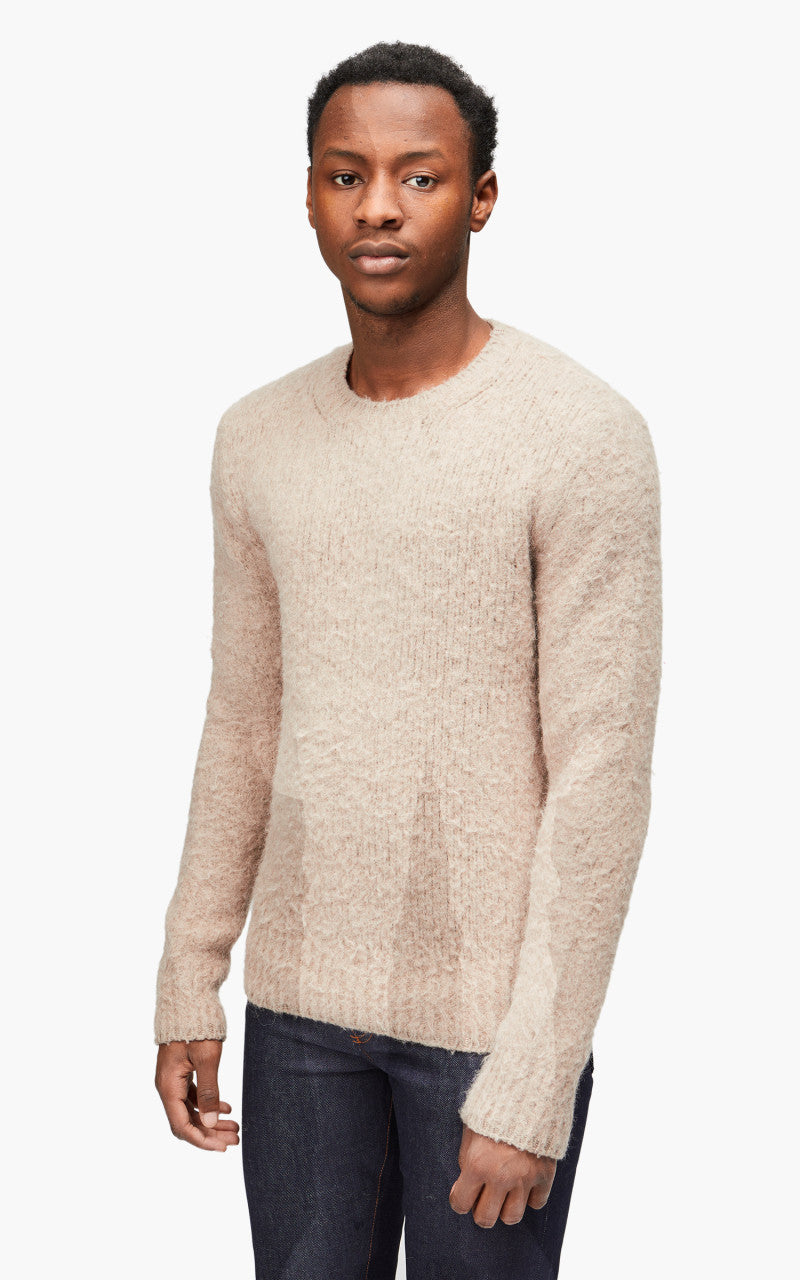 AMI Paris Brushed Crewneck Sweater Beige