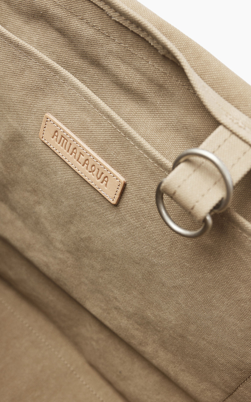 Amiacalva Washed Canvas Shoulder Bag L Beige