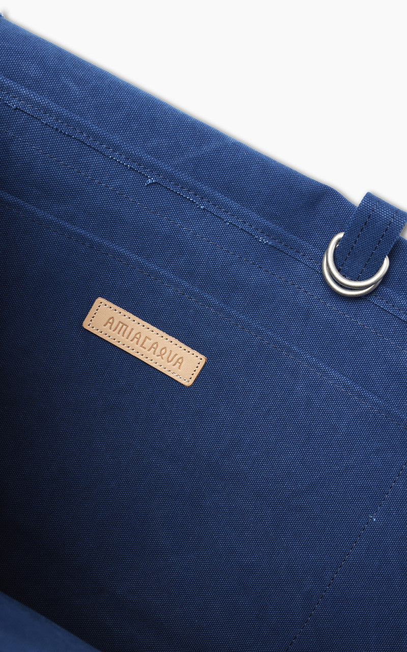 Amiacalva Washed Canvas Shoulder Bag L Blue