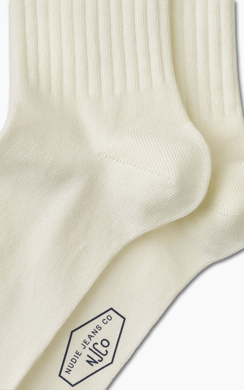 Nudie Jeans Amundsson Sport Socks Off White/Navy/Red