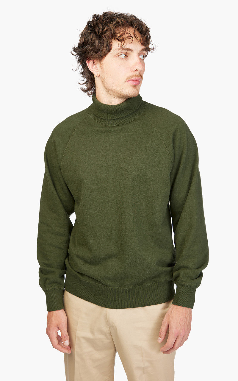 Anatomica Sweat Raglan Turtle Neck Pine Green