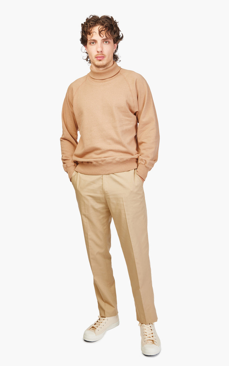 Anatomica Sweat Raglan Turtle Neck Sand