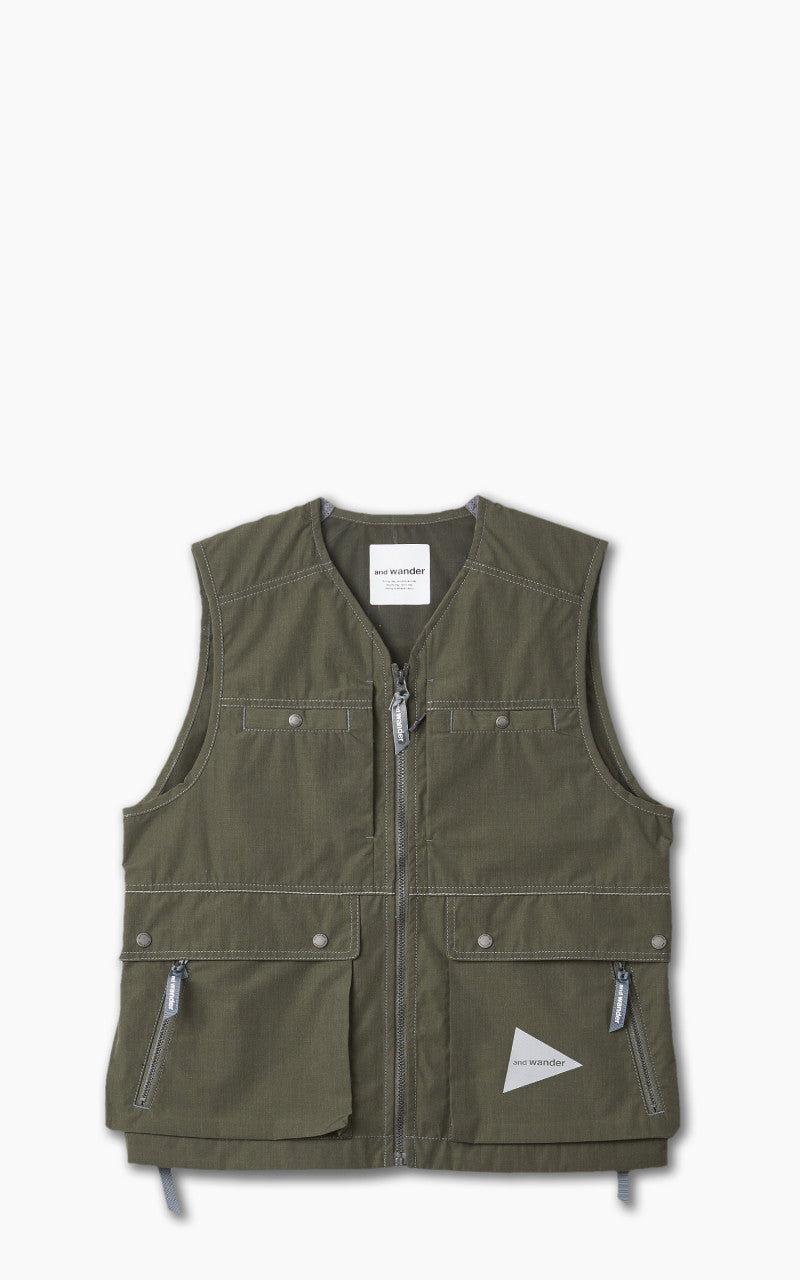 and Wander top fleece vest カーキ and wander /top fleece vest /size3 /カーキ