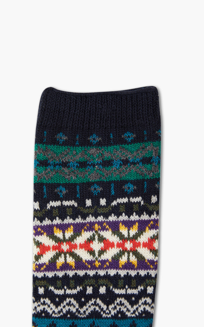 Anonymous Ism Socks Fairisle Crew Navy