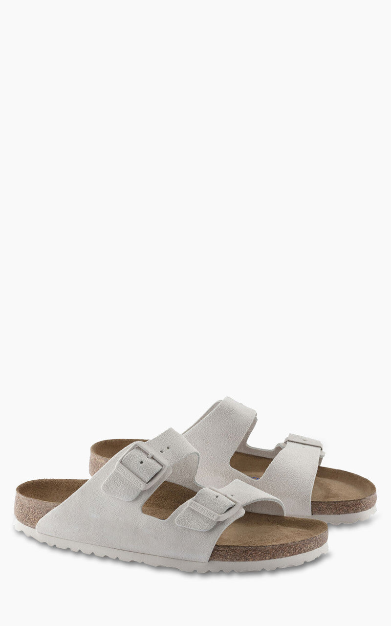 Birkenstock Arizona Soft Footbed Suede Antique White