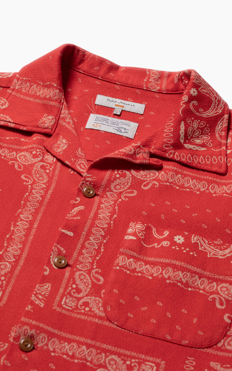 Nudie Jeans Aron Bandana Shirt Red