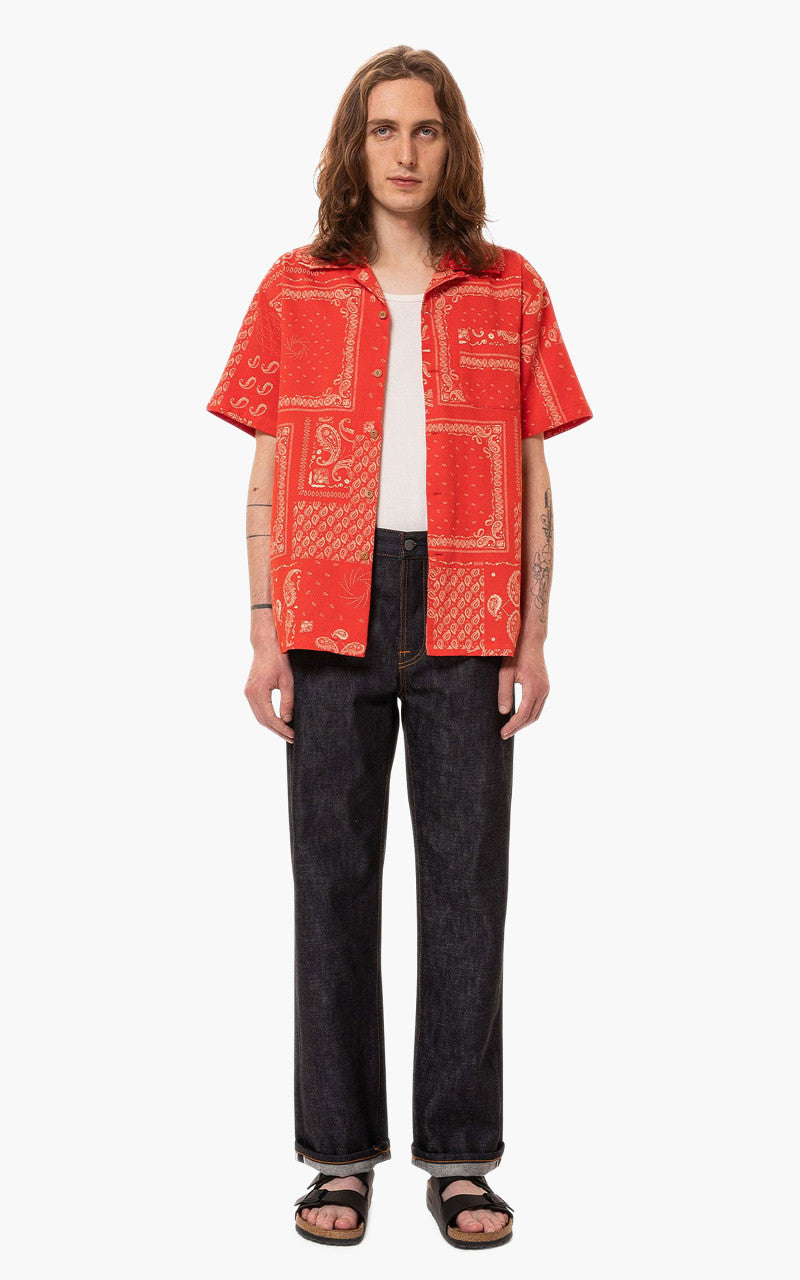 Nudie Jeans Aron Bandana Shirt Red