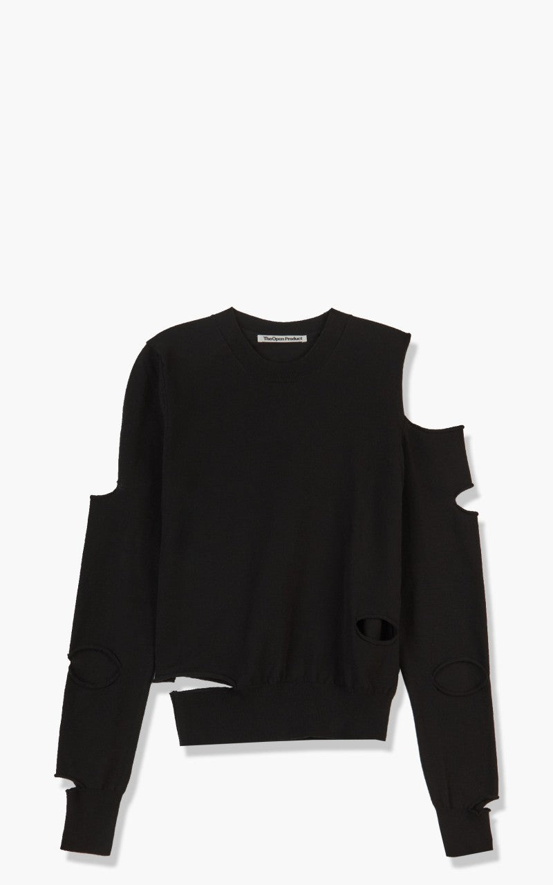 TheOpen Product Asymmetric Cut-Out Sweater Black