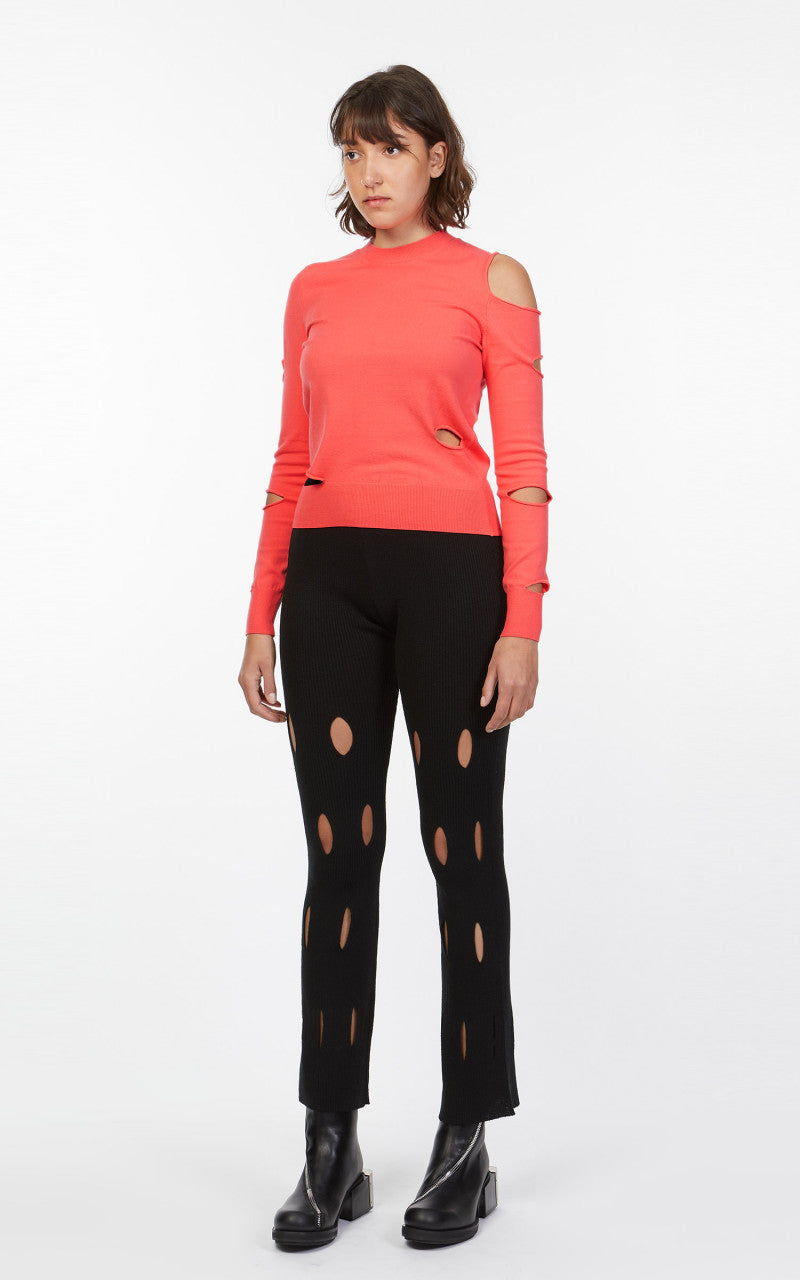 TheOpen Product Asymmetric Cut-Out Sweater Pink