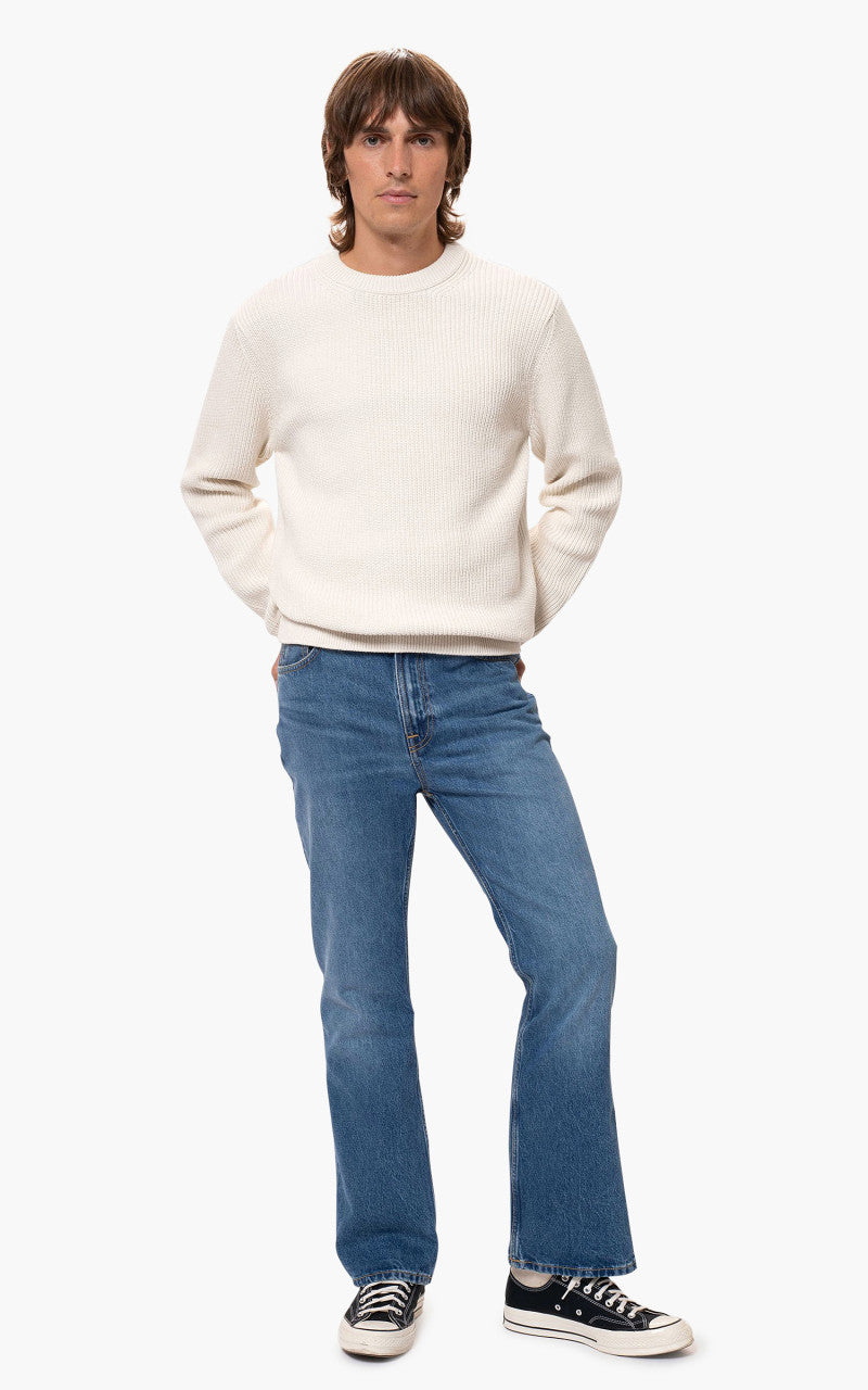 Nudie Jeans August Rib Cotton Chalk White