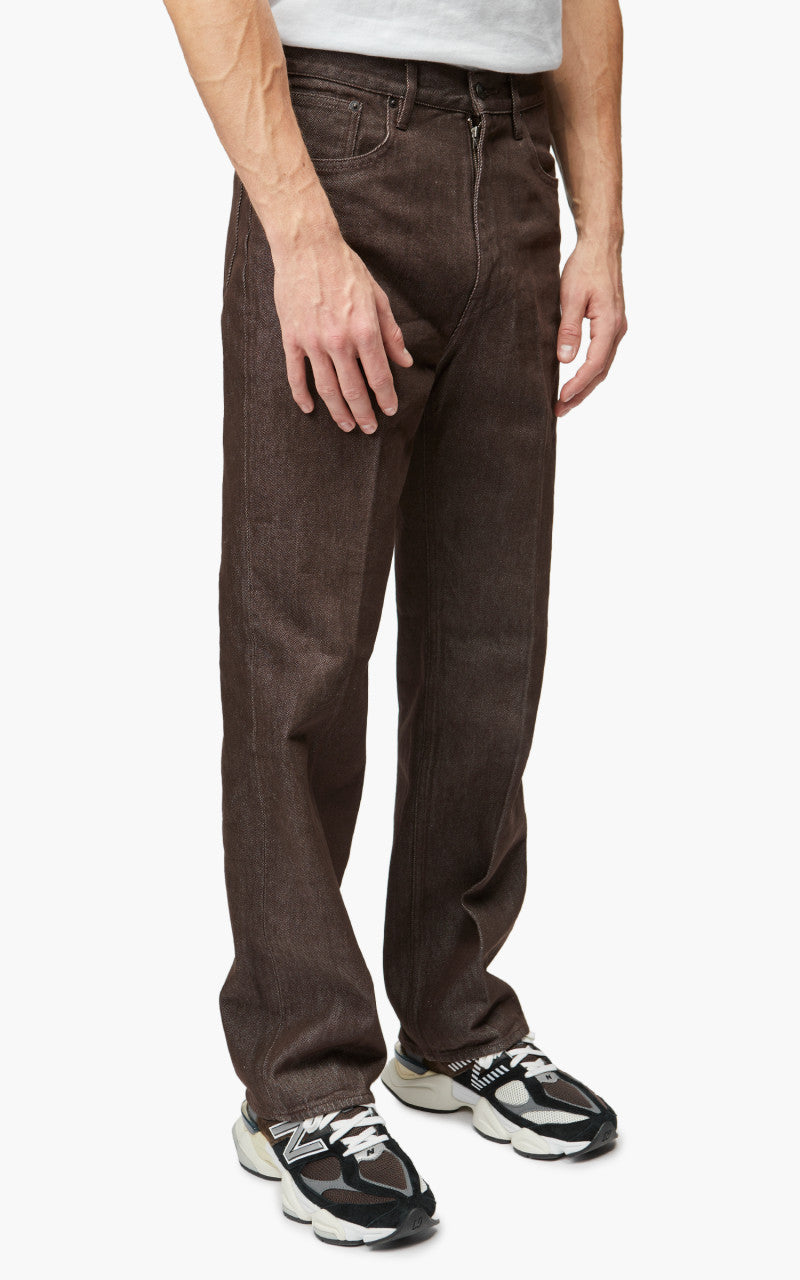 Auralee Hard Twist Denim Wide Pants Brown